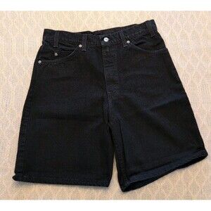 VTG Levis 550 Orange Tab Black Denim Jean Shorts Men's Sz 32 Relaxed Fit